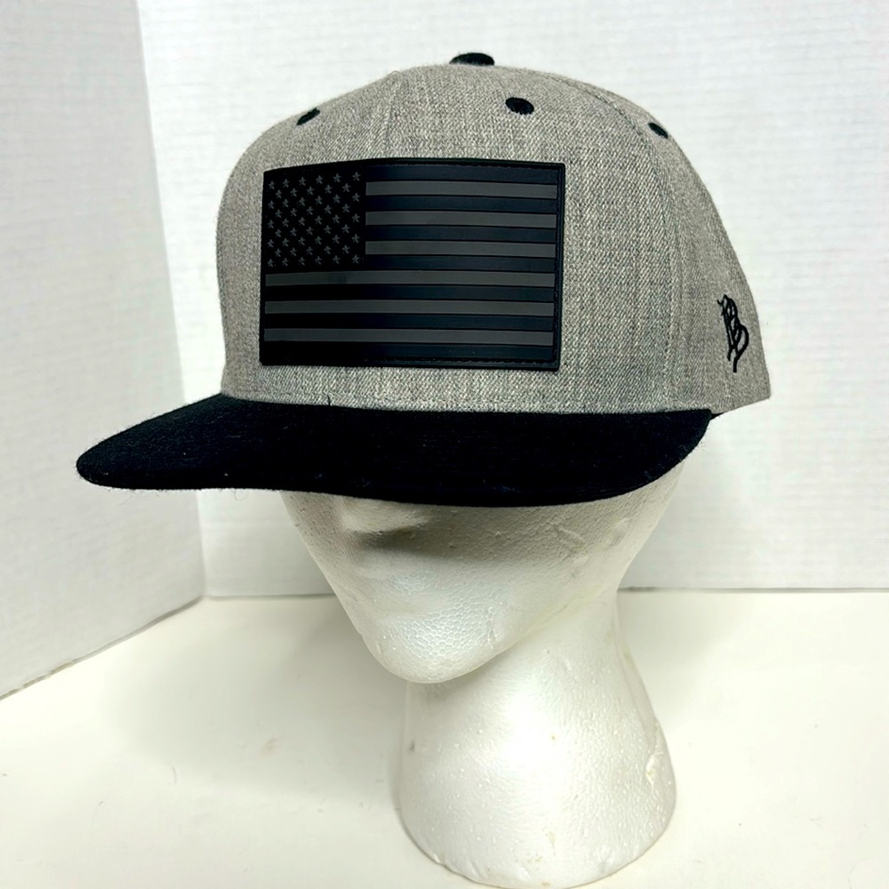 Branded Bills | Gray & Black American Flag Hat | Brandon | For The People Cap